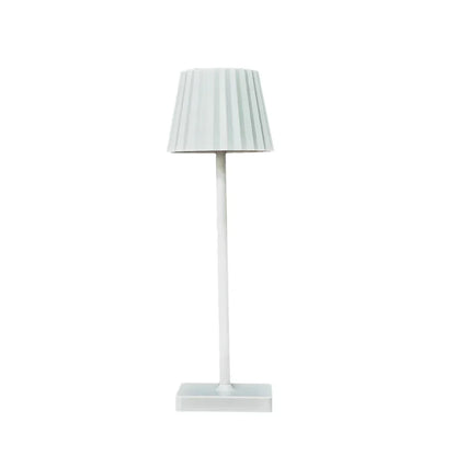 Cordless Rechargeable Table Lamp with Pleated Shade & Touch Dimmer – Classic LED Bedside Light for Bedroom Living Room