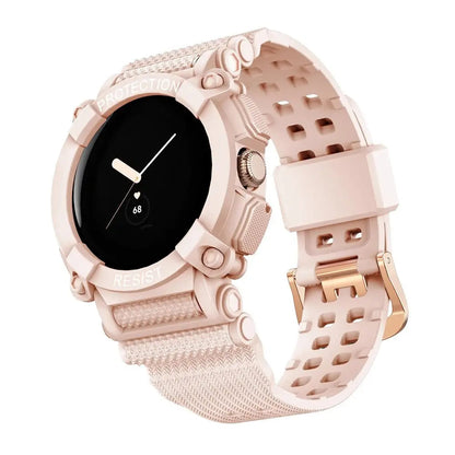 Protective Strap & Shell Combo for Pixel Watch – Matching Band & Bumper Case