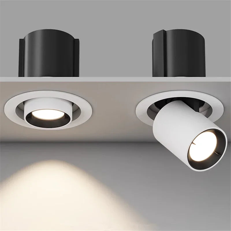 Flush Mount LED Downlight Cast Aluminum Dimmable Recessed Ceiling Fixture Adjustable Brightness Low Profile Modern Indoor Lighting for Kitch