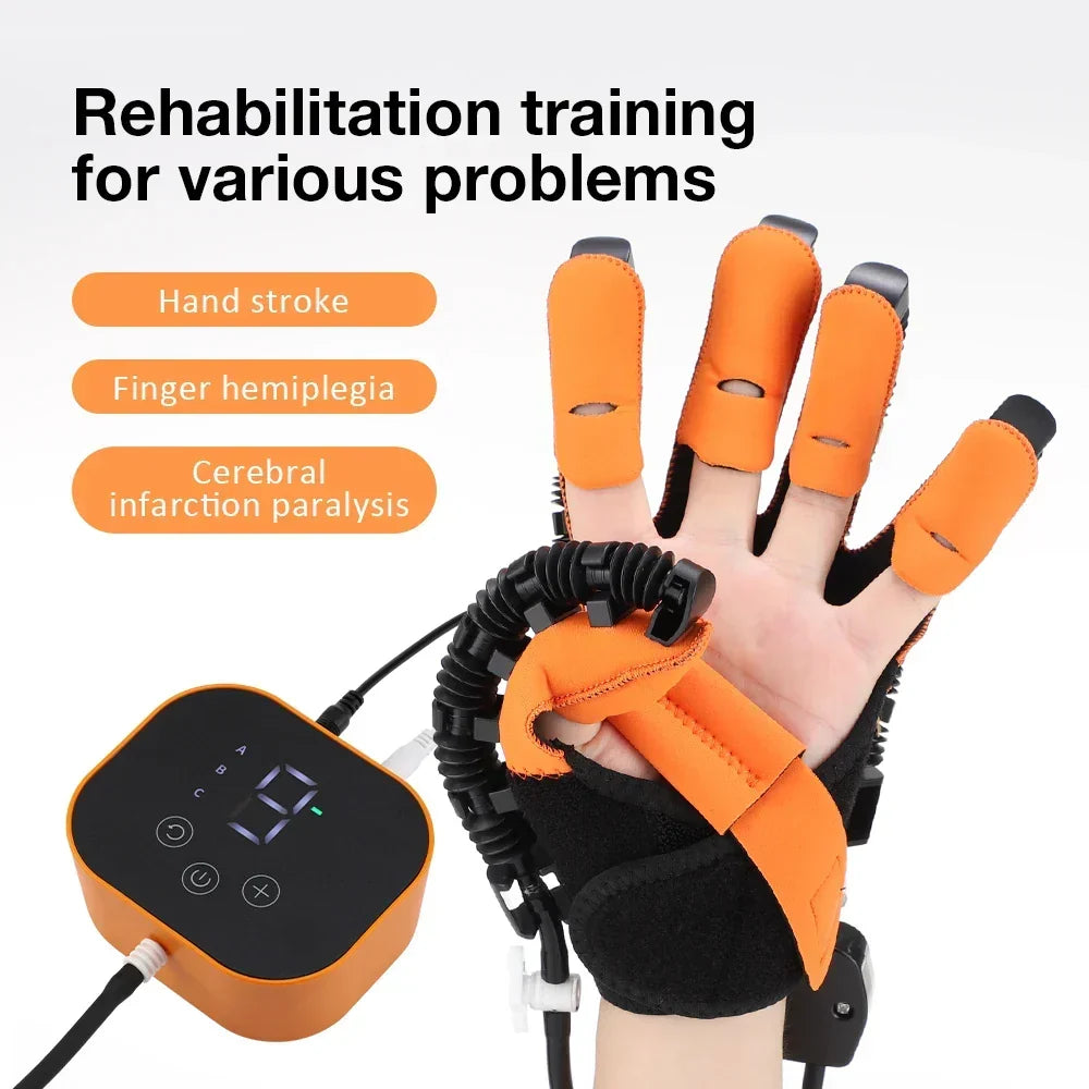 Therapeutic Hand Rehabilitation Glove for Stroke Recovery with Heat, Massage & Compression Training Modes for Home Physical Therapy