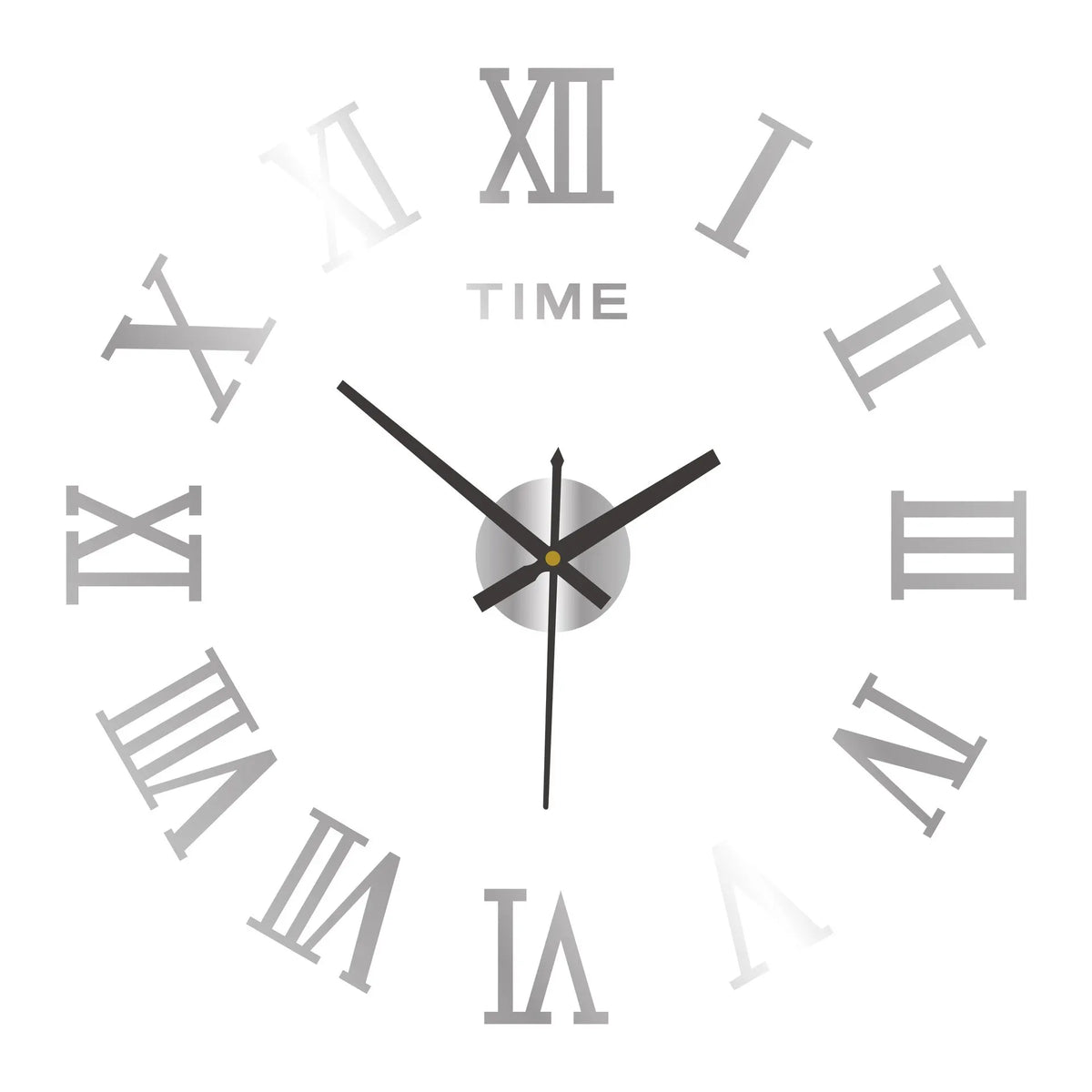 DIY 3D Roman Numeral Timepiece 16 Inch Self-Adhesive Acrylic Numbers Mirror Finish for Bedroom Office Living Space Home Decor No Drilling Ne