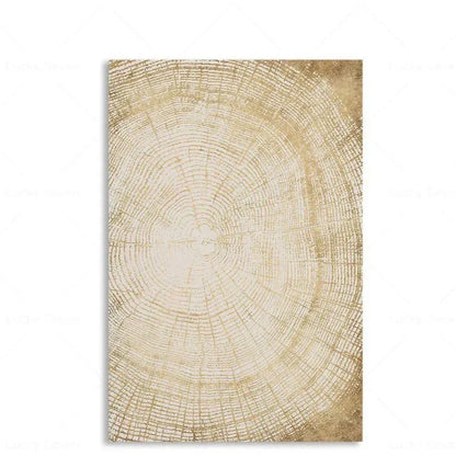 Abstract Tree Ring Wall Art Polyester Canvas 24x18 Inch Nature-Inspired Home Decor for Living Room Bedroom Office Rustic Organic Woodland De