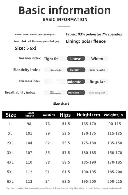 Insulated Hiking Pants for Men Weatherproof Fleece-Lined Outdoor Trousers Cold Weather Gear for Camping Skiing Fishing