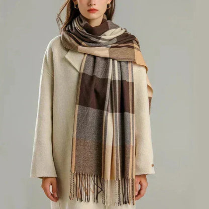 Plaid Square Scarf for Women – Soft Fabric Winter Wrap 35 x 35 Inches Neck Accessory for Cold Weather & Layering Outfits