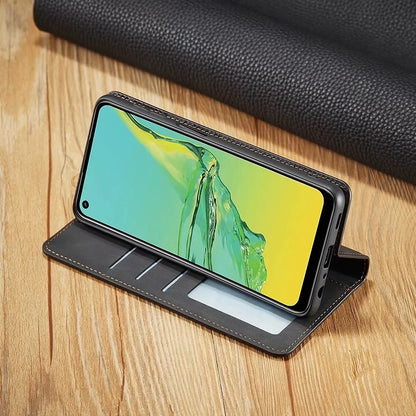 Magnetic Leather Wallet Case for Samsung Galaxy with Card Slots & Flip Cover | Premium Folio Protection for Galaxy S24 Ultra S23 S22 S21 S20