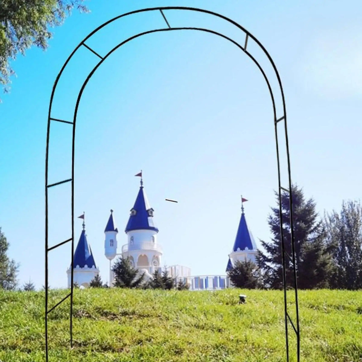 Metal Arbor for Climbing Roses and Vines Gothic Style 94.5 in Tall Outdoor Walkway Structure for Garden Pathways Weddings Patio Entrances