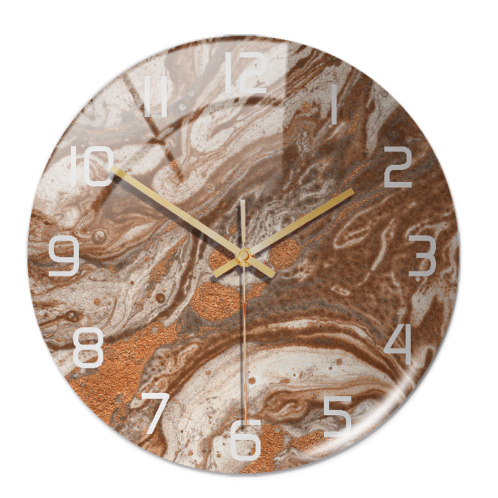 Silent Wall Clock Round Metal Frame Minimalist Quiet Sweep Non-Ticking for Living Room Bedroom Office Home Decor Modern Decorative Timepiece