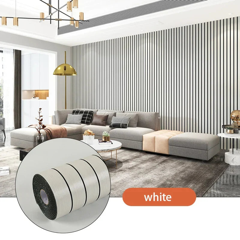 Self-Adhesive Vinyl Slatted Panel 16 in x 118 in Peel and Stick Textured Covering for Walls Ceilings Cabinets Waterproof Mold-Resistant PVC