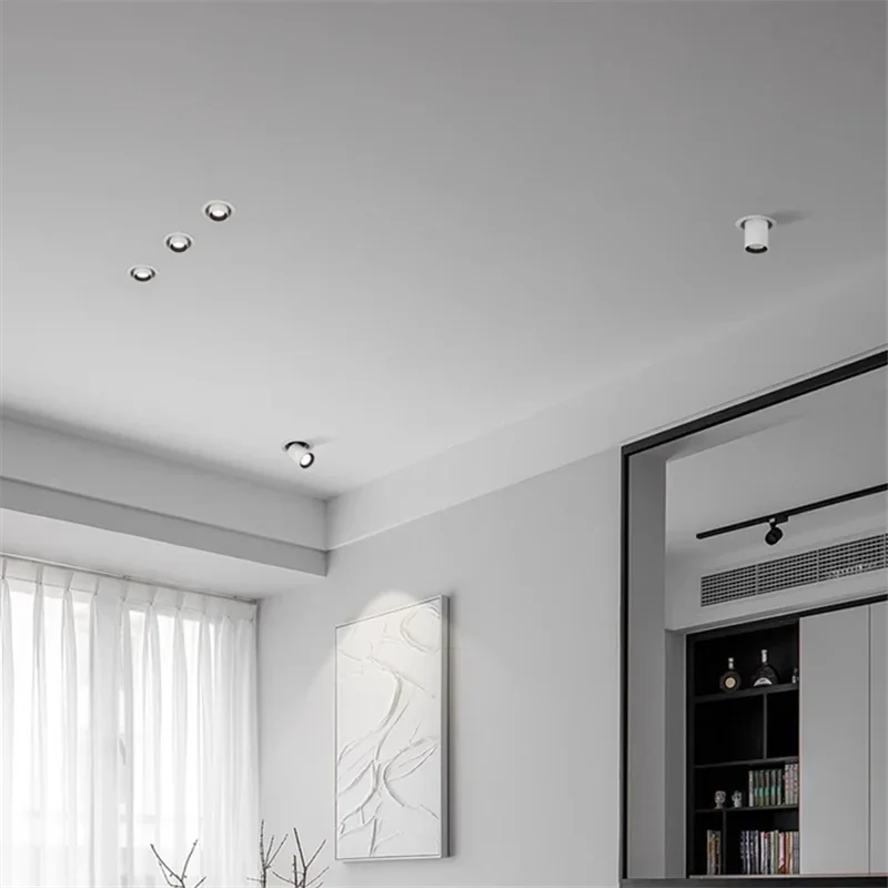 Flush Mount LED Downlight Cast Aluminum Dimmable Recessed Ceiling Fixture Adjustable Brightness Low Profile Modern Indoor Lighting for Kitch