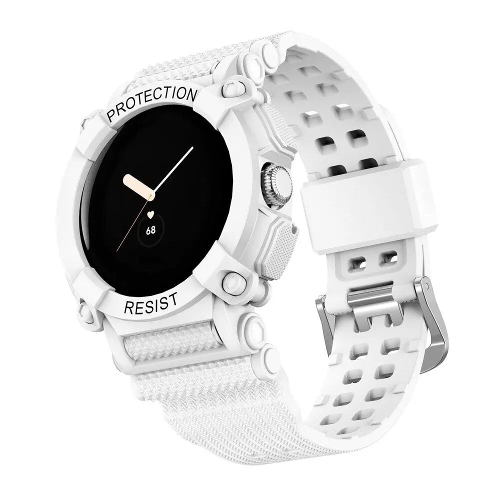 Protective Strap & Shell Combo for Pixel Watch – Matching Band & Bumper Case