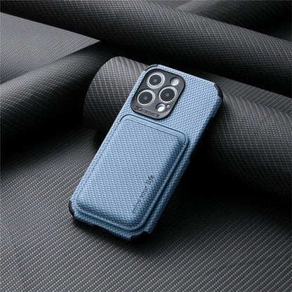Magnetic Snap-On Wallet Phone Case for iPhone with Card Holder & MagSafe Wireless Charging | Slim Protective Cover with Built-In Card Slots