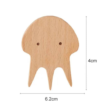 Animal-Shaped Wood Peg Rack for Kids' Rooms — Self-Stick or Screw-Mount Entryway Organizer, Nursery Decor Hanger for Coats, Backpacks & Acce