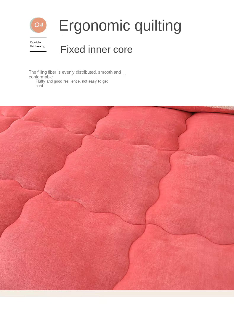 Double-Layer Flannel Fleece Winter Comforter with Wool Fill – Extra Warm Quilted Bedding for Cold Nights, Twin Full Queen King