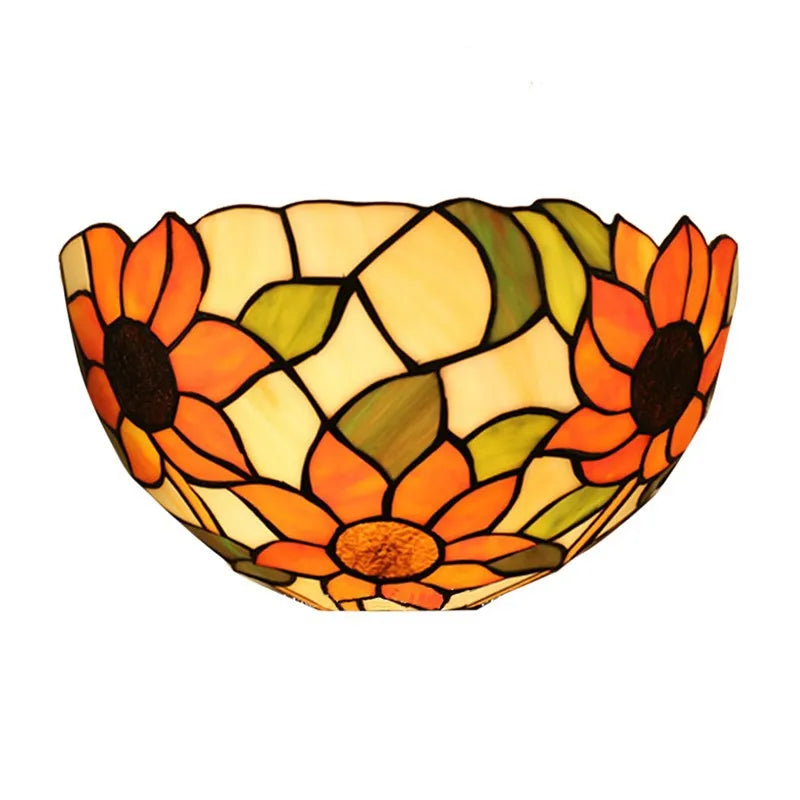 Stained Glass Sconce with Blue & Mint Green Tiles for Bedroom, Hallway & Dining Room | E27 Socket Compatible with LED