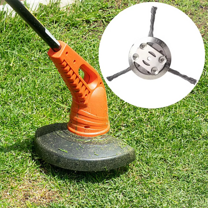 Steel Wire Brush Trimmer Attachment for String Trimmers – Heavy-Duty Weed & Rust Removal Head for Lawn, Patio & Surface Cleaning