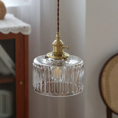Glass Dome Drop Light E27 Socket Adjustable Cord 7-Inch Shade Textured Finish Kitchen Island Dining Area Copper Accent