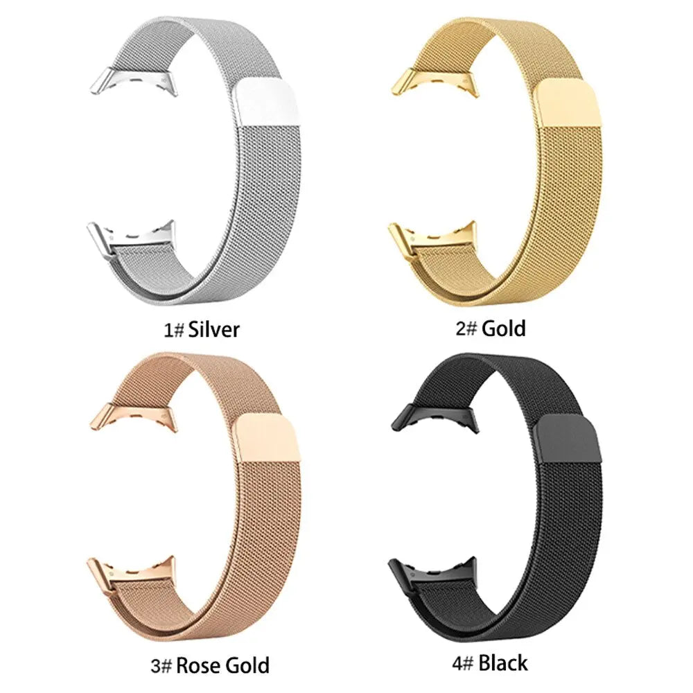 Stainless Steel Magnetic Watch Band for Google Pixel Watch & Watch 2 – Adjustable Metal Mesh Bracelet with Secure Magnetic Clasp