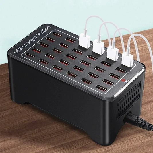 15-Port USB Charging Station for Lamps – Multi-Device Fast Charge Hub with Flame-Retardant Design