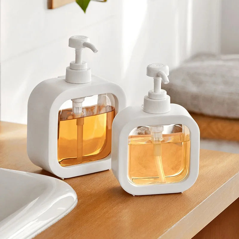 Countertop Liquid Soap Pump Dispenser with Press Mechanism for Bathroom Vanity, Kitchen Sink & Shower | Modern Minimalist Scandinavian Desig