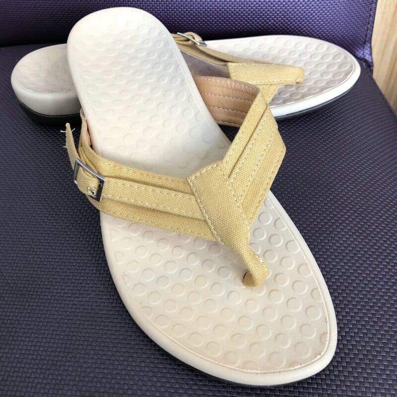 Orthopedic Arch Support Sandals for Women – Cushioned Footbed Slip-On Comfort Slides for Plantar Fasciitis & Flat Feet Relief