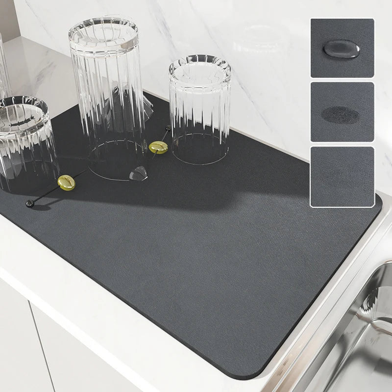 Microfiber Kitchen Mat Non-Slip Water Absorbent Runner for Sink Floor Stove Area Home 20x24 Inch Fast Dry Washable
