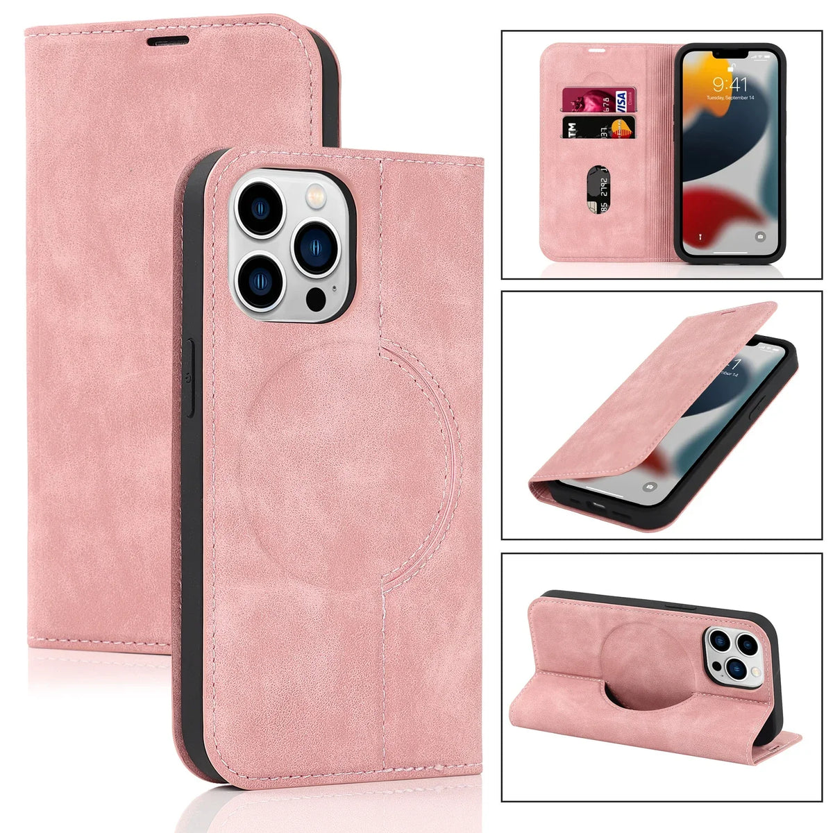Magnetic Detachable Wallet Case for iPhone with Wireless Charging & Card Slots