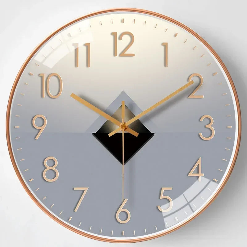 12-Inch Silent Wall Clock Non-Ticking Quartz Movement for Bedroom Office Living Room Modern Round Classic Home Decor Timepiece Battery