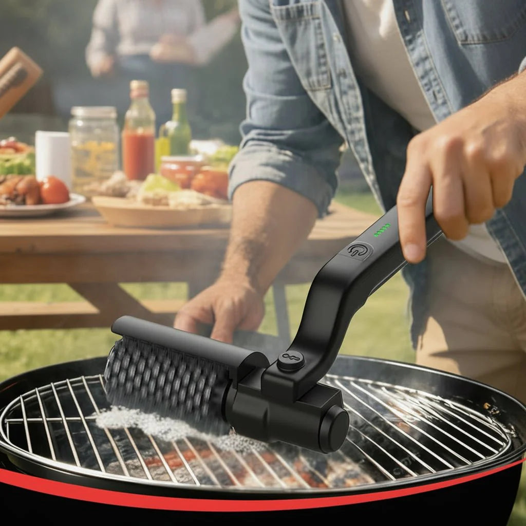 Glimmer Electric Grill Brush - Ergonomic Handle, 3 Adjustable Settings