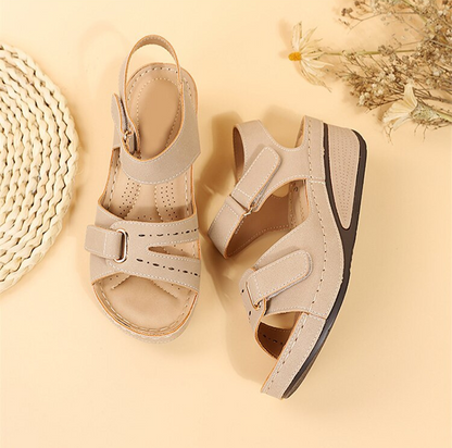 Women's Arch Support Sandals with Adjustable Hook & Loop Straps – Cushioned Footbed, Anti-Slip Sole for All-Day Comfort, Summer Walking