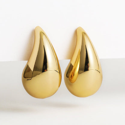 Women's Bold Teardrop Hoop Earrings in Stainless Steel – Lightweight Statement Jewelry for Everyday & Special Occasions