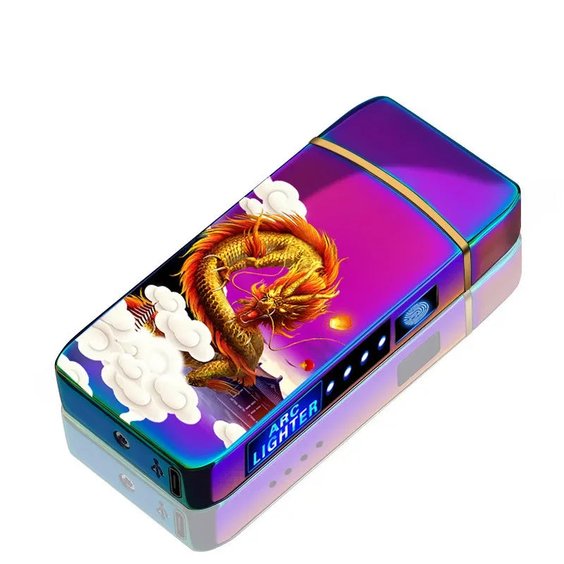 Electric Arc Lighter Rechargeable Windproof Dual Beam Touch Activated USB Powered Flameless Igniter for Candles Incense Camping Outdoor Kitc