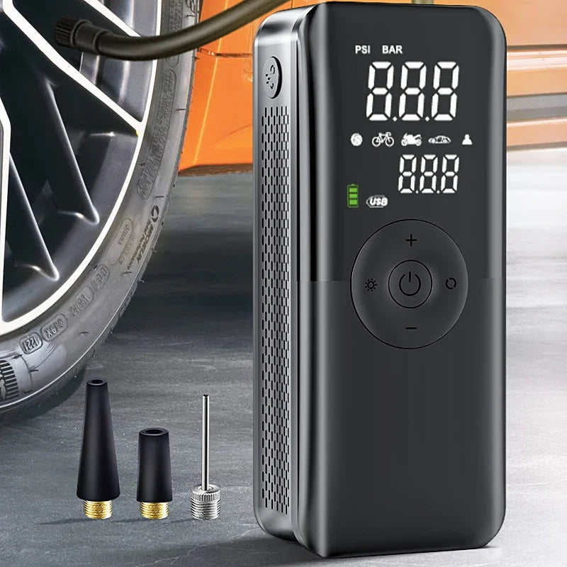 Portable Air Pump | Rechargeable Tire Inflator with 150 PSI | Compact Design for Quick Inflation
