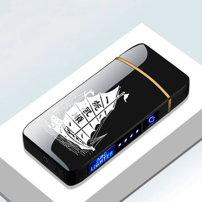 Rechargeable USB Arc Lighter Windproof Plasma Igniter for Candles Pipes Incense Coils Outdoor Camping Metal Touch Sensor LED Display