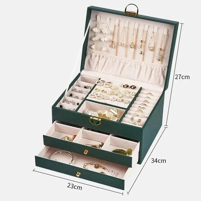 GLAMFLOW – Large Capacity Jewelry Box for Everyday Accessories