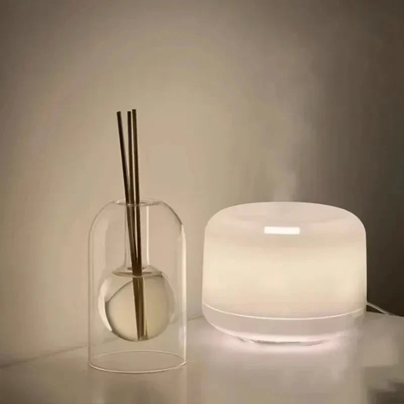Reed Diffuser Set Glass Bottle Natural Wood Cap 8 Rattan Sticks Essential Oil Home Fragrance Aromatherapy Bedroom Living Room Office Decor R