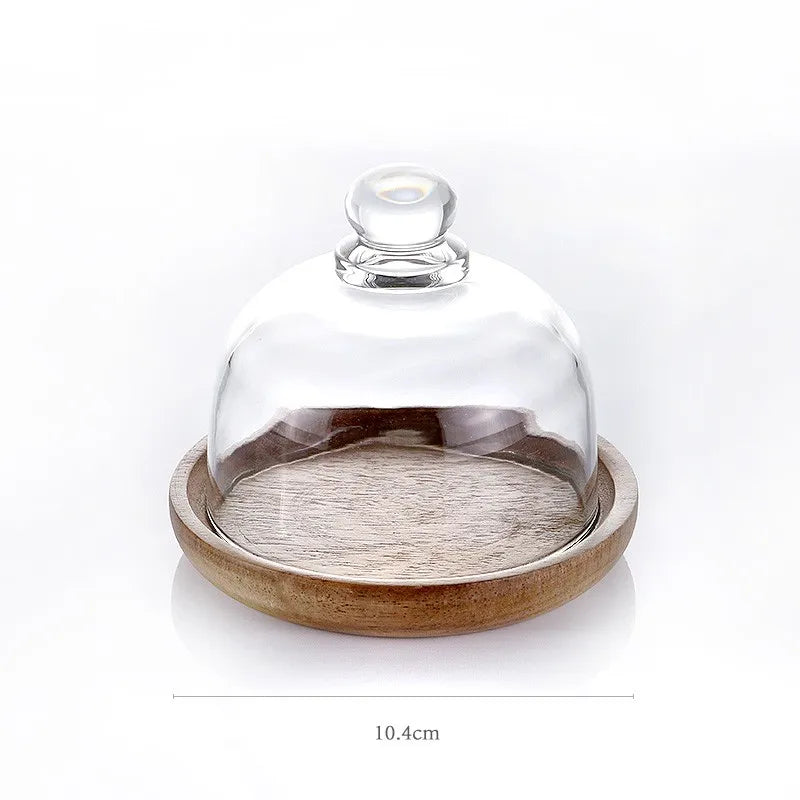 Glass Canister with Wood Lid 8-Inch Clear Storage Jar Airtight Seal for Dry Goods Coffee Tea Flour Sugar Cookies Pasta Rice Beans Kitchen Pa