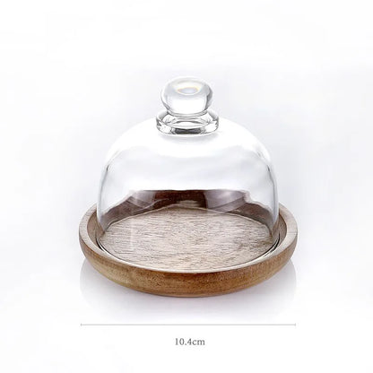 Glass Canister with Wood Lid 8-Inch Clear Storage Jar Airtight Seal for Dry Goods Coffee Tea Flour Sugar Cookies Pasta Rice Beans Kitchen Pa