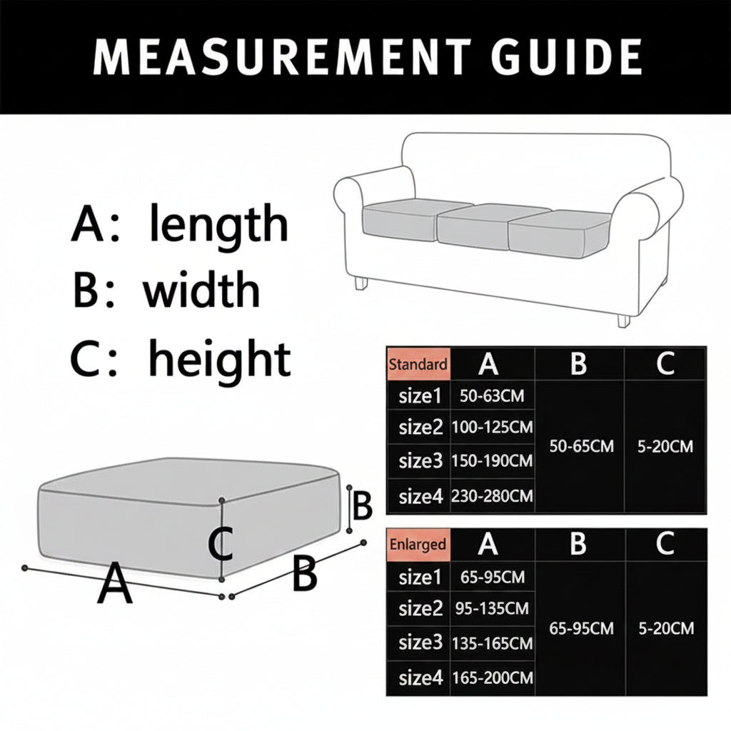 STRETCHFLOW – Thick Sofa Seat Cover Solid Color Comfort