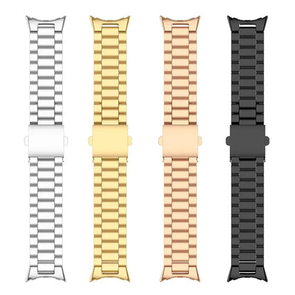 Steel Bracelet-Style Band for Google Pixel Watch & Pixel Watch 2 – Secure Link Design – Compatible with 41mm Case – 8 Finishes – Clasp