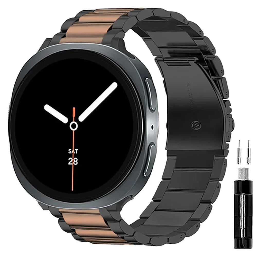 Stainless Steel Link Band for Galaxy Watch 9, Watch 8 & Watch 8 Classic – Premium Metal Bracelet Strap with Quick-Release Links – Fits