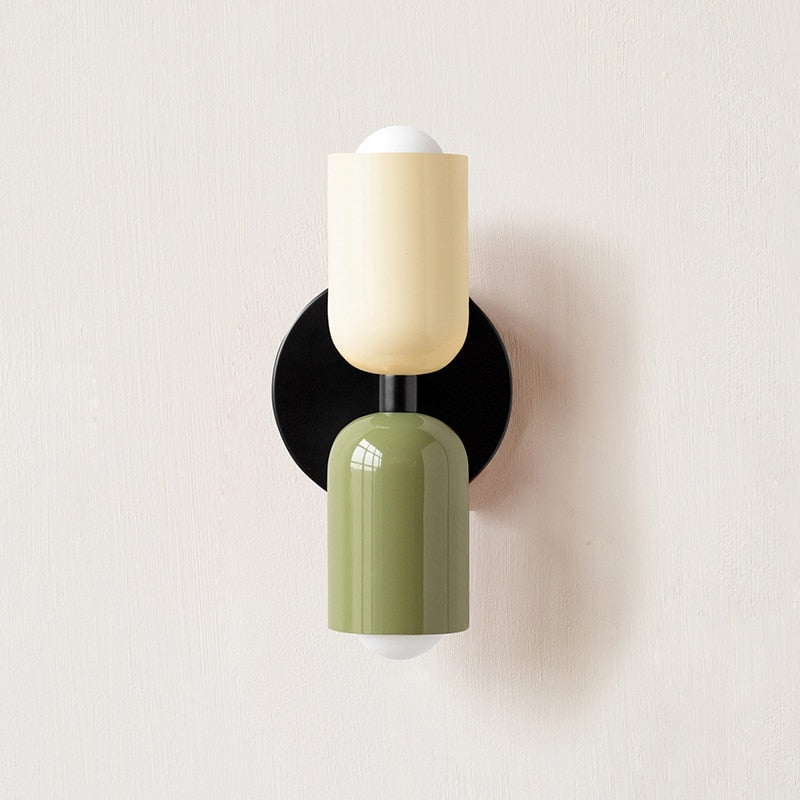 Hand-Blown Glass Wall Light Fixture Multi-Color Shade Metal Base Hardwired or Plug-In for Living Room Bedroom Hallway Modern Contemporary Ac