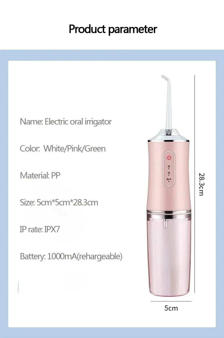 Water Flosser for Travel with Four Replacement Cleaning Heads