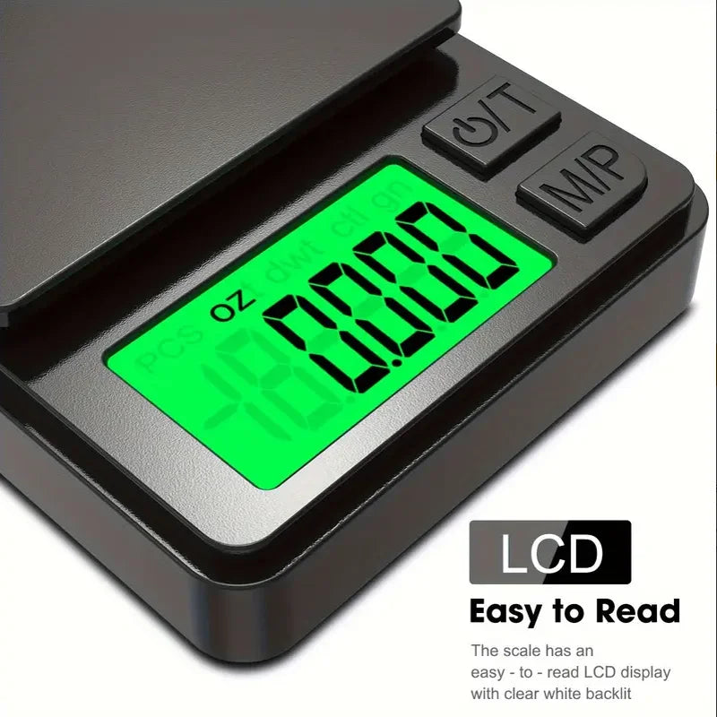 Digital Pocket Scale 1000g x 0.1g Precision Kitchen Food Jewelry Scale with Backlit LCD Display for Travel Weighing Grams Ounces