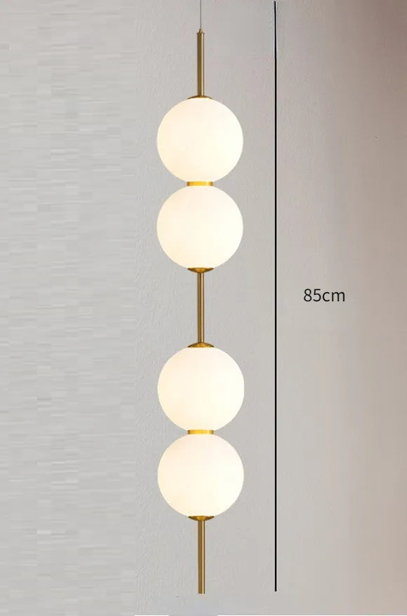 Glass Globe Hanging Light Fixture with Multiple Configurations for Dining Room Kitchen Island Bedroom Contemporary Suspended Ceiling Lamp