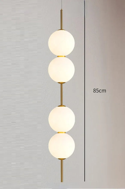 Glass Globe Hanging Light Fixture with Multiple Configurations for Dining Room Kitchen Island Bedroom Contemporary Suspended Ceiling Lamp