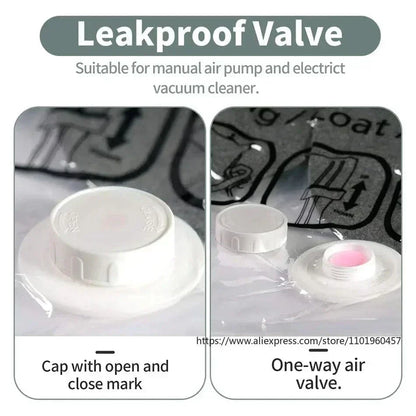 Set of 3 Vacuum Storage Bags for Clothes - Space Efficient Hanging Design