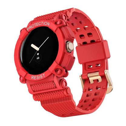 Protective Strap & Shell Combo for Pixel Watch – Matching Band & Bumper Case
