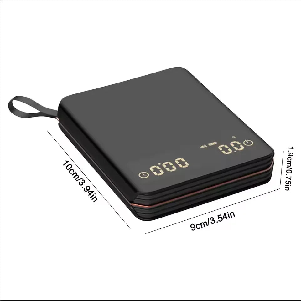 Digital Kitchen Scale with Built-In Timer for Espresso Coffee Brewing Precision Weighing 0.1g to 70.5oz Rechargeable USB-C Barista Tool Home