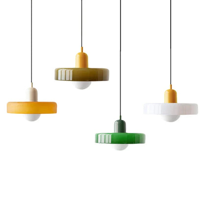 Two-Tone Glass Drop Ceiling Light Fixture for Kitchen Island Dining Room Modern Hanging Lamp
