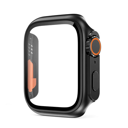 Hardened Glass Shield Case for Apple Watch Series 7/8/SE – Full Display Coverage, Crown Access, 40-45mm Sizes